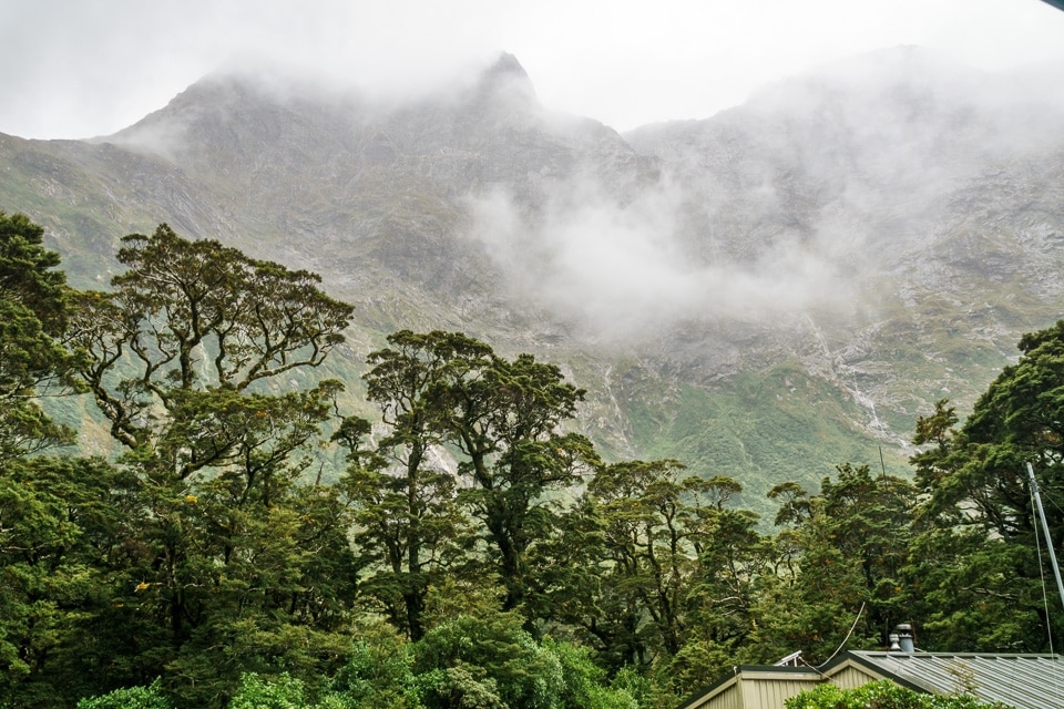 Tip of Mintaro Hut amongst the mountain