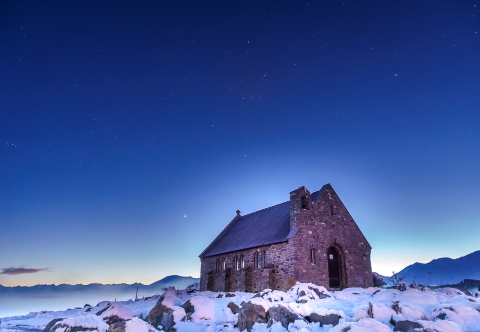 Last stars above the Church of the Good Shepherd