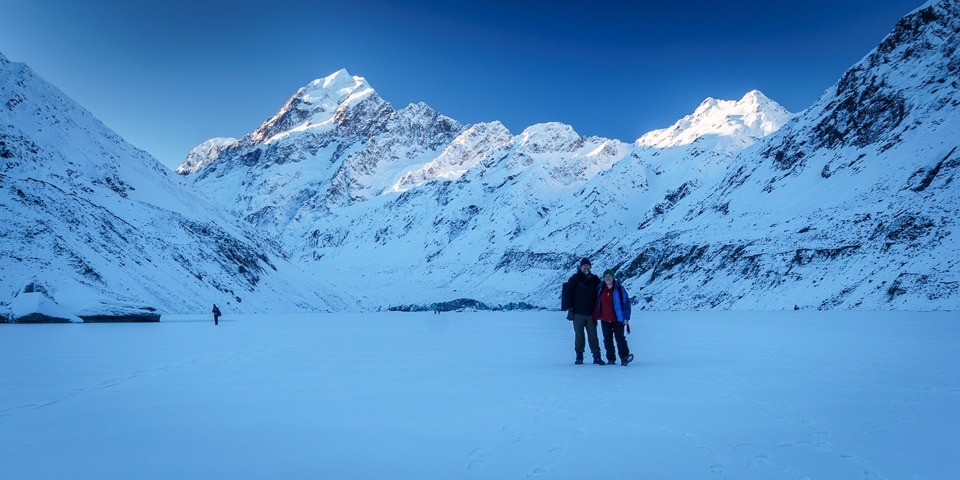 Walking on the frozen Hooker Lake