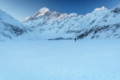 Frozen Hooker Lake with Aoraki in view