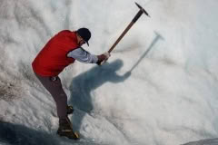 Making steps on the ice