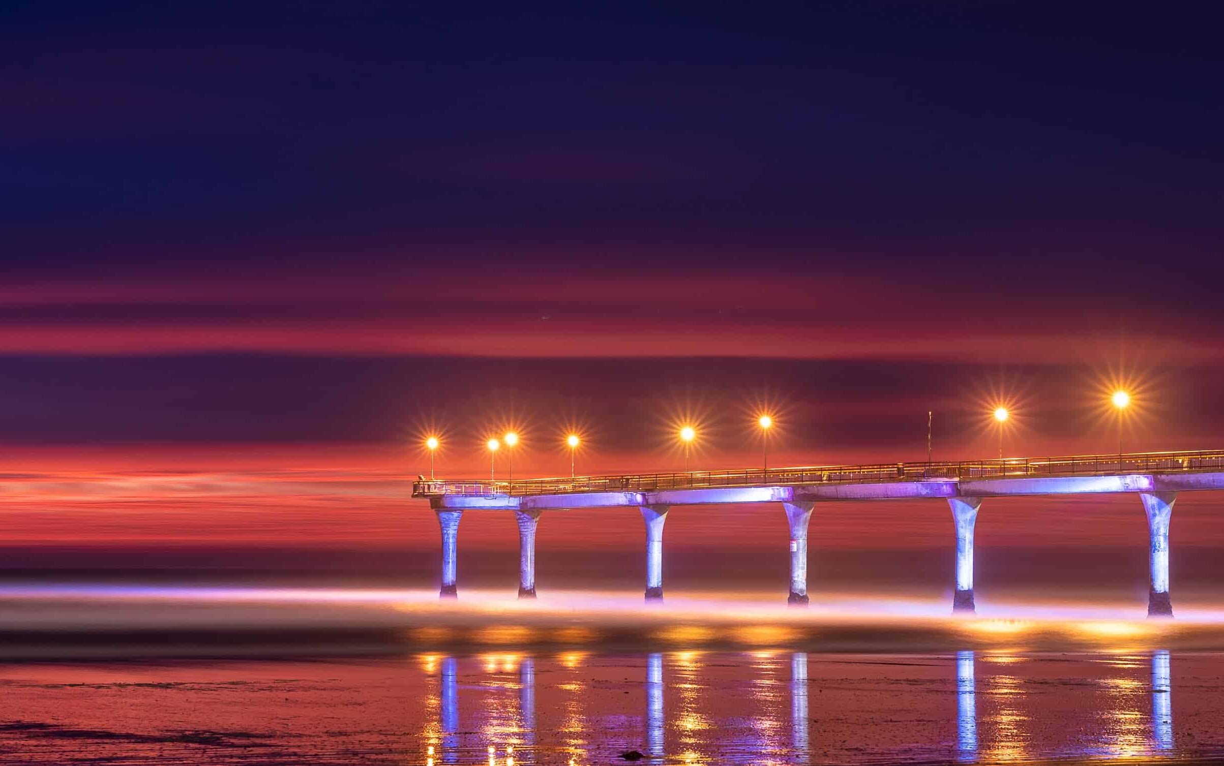 sunrise at new brighton pier